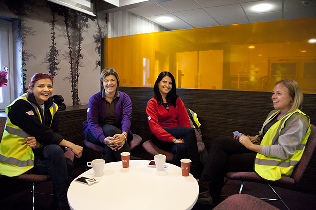 Photograph of the staff canteen.