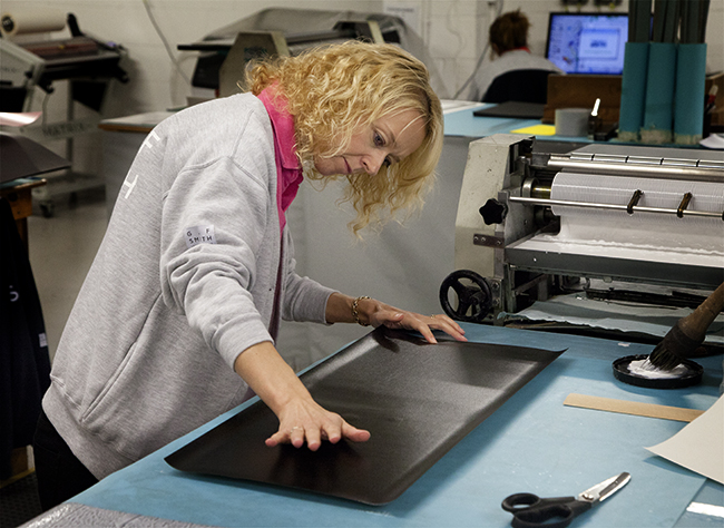 Photograph of someone working at G F Smith