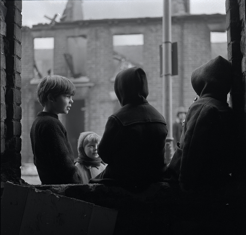 Photographs of kids in the street Hull 1972.