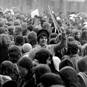 Photograph of student rally, Hull 1972.