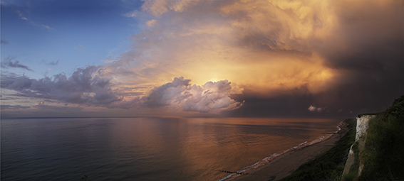 Storm clouds from Cromer to Overstrand.