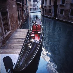 Photograph of a gondola in Venice