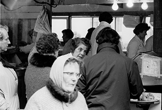 Black and white photograph of Hull Market in the early 1970's.