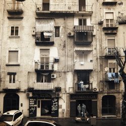 infrared photograph of apartments in Naples.