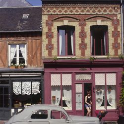 Colour photograph of a very French house on the coast