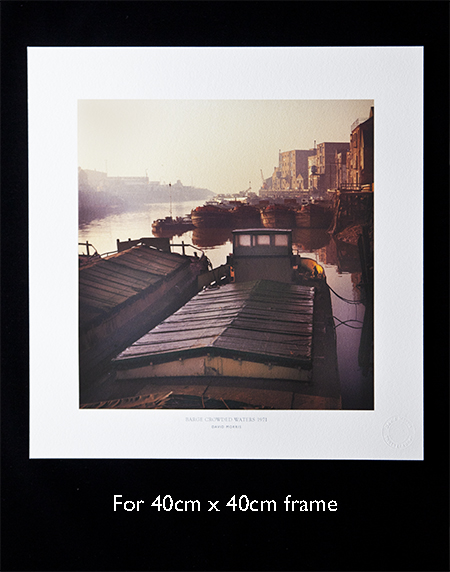 Colour photograph of the river Hull and barges 1971