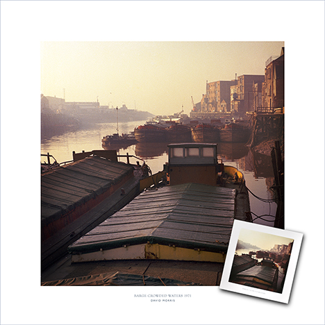 Colour photograph of the river Hull and barges 1971