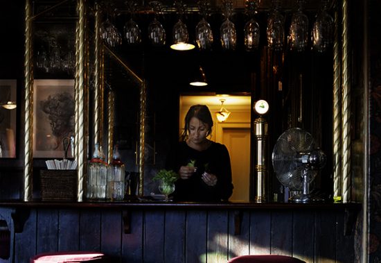 Photograph of a barmaid in The Suffield Arms Norfolk