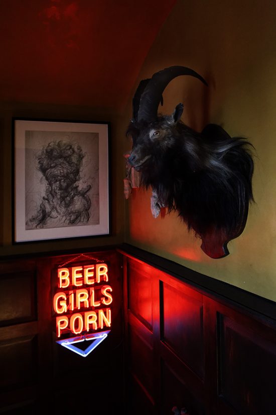 Photograph of neon sign Beer Girl's porn