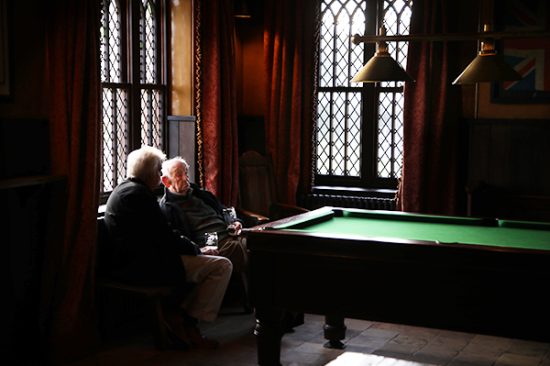 Photograph of Old Timers with a pint in The Suffield Arms